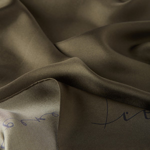 ipekevi - Khaki Green Signature Silk Twill Scarf (1)