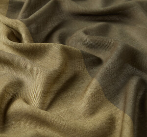 ipekevi - Khaki Green Striped Block Wool Shawl (1)