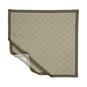 Khaki Green Typo Monogram Silk Twill Scarf - Thumbnail