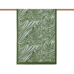 ipekevi - Khaki Green Zebra Print Tencel Scarf (1)
