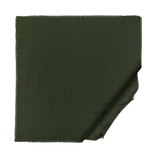 Khaki Green Zebra Print Wool Silk Scarf