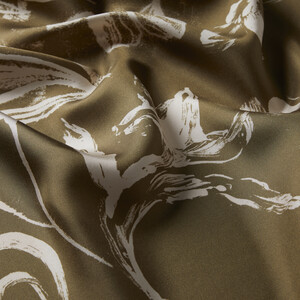 Khaki Hemerocallis Twill Sİlk Scarf - Thumbnail