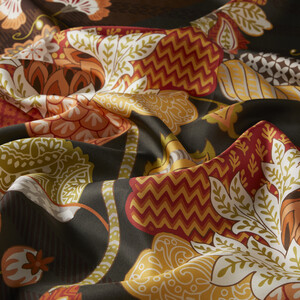 Khaki Maharajah Twill Silk Scarf - Thumbnail