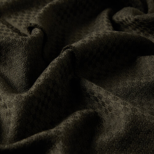 Khaki Mini Checkerboard Wool Scarf