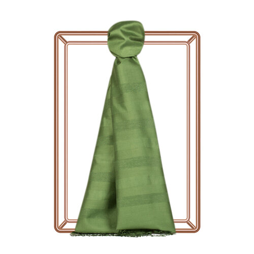 Khaki Mono Striped Silk Scarf