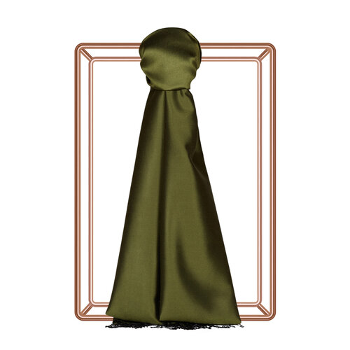 Khaki Reversible Silk Scarf