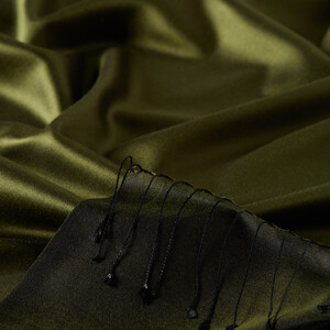 ipekevi - Khaki Reversible Silk Scarf (1)