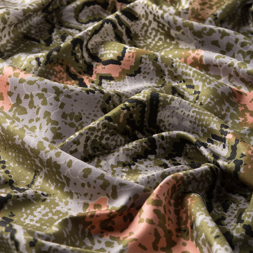 Khaki Snakeskin Print Silk Shawl