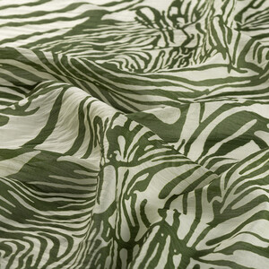 Khaki Zebra Print Tencel Scarf - Thumbnail