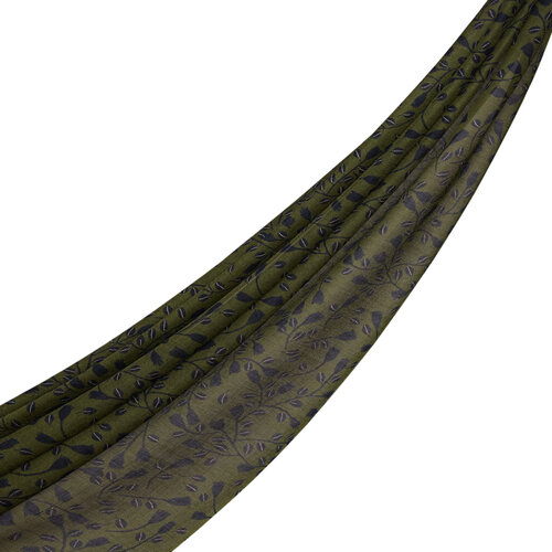 شال صوف تصميم ورود لون أخضر