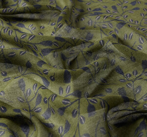 شال صوف تصميم ورود لون أخضر - Thumbnail