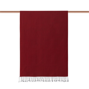 شال حرير فاخر ذو وجهين لون أحمر وبنفسجي - Thumbnail