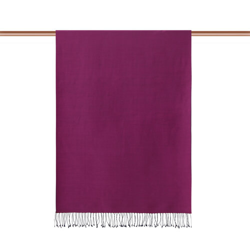 شال حرير فاخر ذو وجهين لون أحمر وبنفسجي