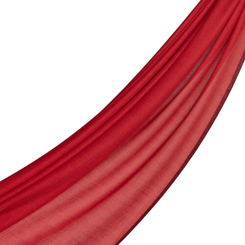 Kırmızı Düz Şeritli Modal İpek Şal