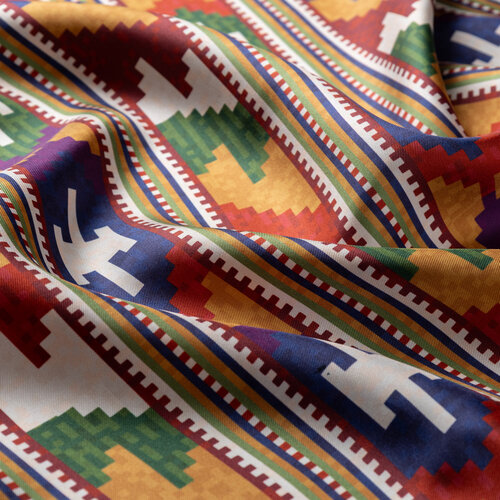 Kırmızı Kuşak Desenli Tivil İpek Eaşrp