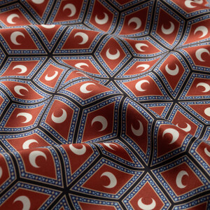 ipekevi - Kızıl Bakır Şam İşi Sedef Desenli Tivil İpek Eşarp (1)