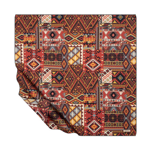 Kızıl Bakır Sihirli Halı Tivil İpek Eşarp