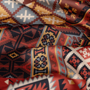 ipekevi - Kızıl Bakır Sihirli Halı Tivil İpek Eşarp (1)