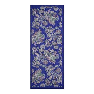 Denim Blue Chrysanthemum Print Tencel Scarf - Thumbnail
