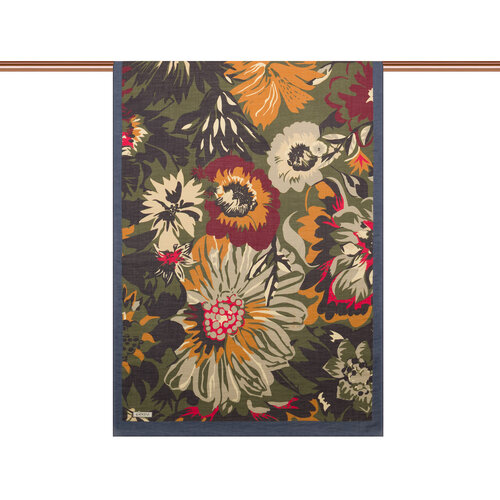 Kot Mavisi Nihavent Desenli Tensel Şal 