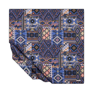 ipekevi - Kot Mavisi Sihirli Halı Tivil İpek Eşarp