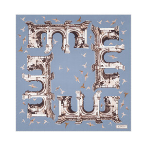 ipekevi - Kot Mavisi Üç Kapılar Saten İpek Mendil