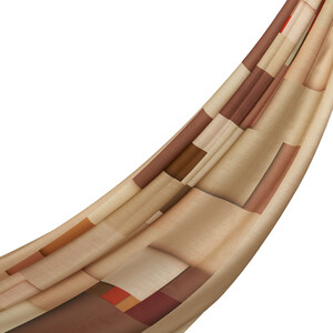 ipekevi - شال رايون وقطن بتصميم هندسي لون بيج غامق