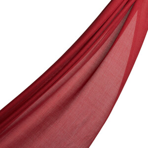 ipekevi - شال حرير وقطن سادة لون عنابي