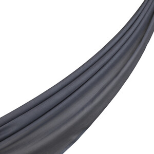 ipekevi - شال حرير وقطن سادة لون رمادي غامق