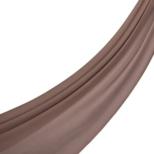 ipekevi - شال حرير وقطن سادة لون ترابي غامق