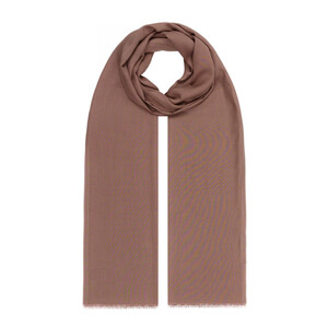 ipekevi - شال حرير وقطن سادة لون ترابي غامق (1)