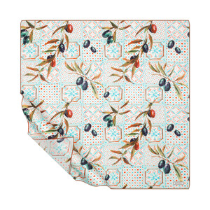 ipekevi - Krem Bakır Zeytin Hasatı Tivil İpek Eşarp