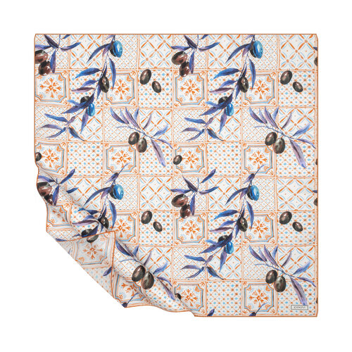 Krem Bal Köpüğü Zeytin Hasatı Tivil İpek Eşarp