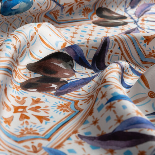 Krem Bal Köpüğü Zeytin Hasatı Tivil İpek Eşarp