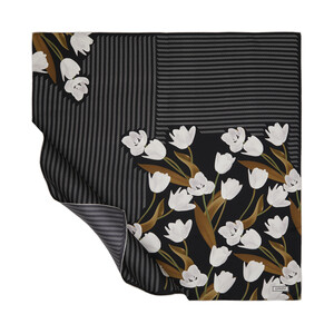 Krem Gold Tulipa Tivil İpek Eşarp - Thumbnail