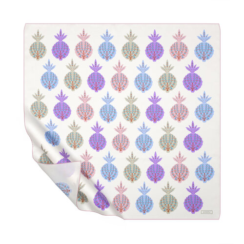 Krem Gülkurusu Nar-ı Beyza Tivil İpek Eşarp