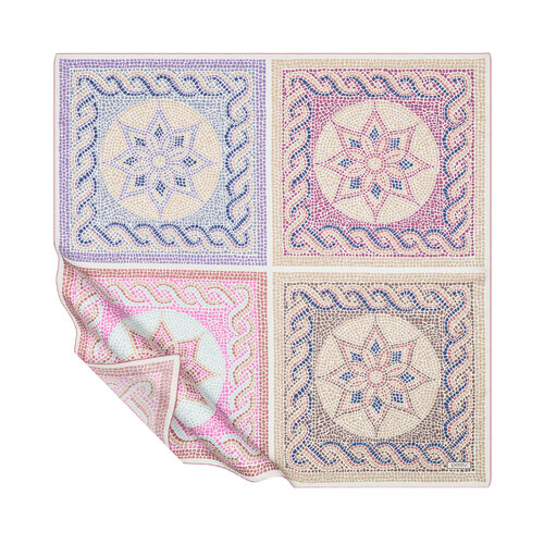 Krem Gülkurusu Olimpos Tivil İpek Eşarp