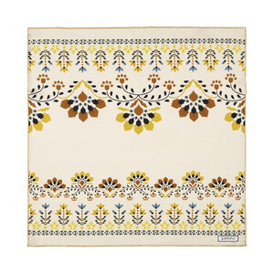 ipekevi - Krem Kanaviçe Saten İpek Mendil