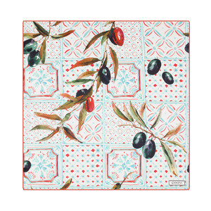 ipekevi - Krem Kızıl Bakır Zeytin Hasatı Saten İpek Mendil