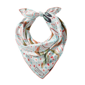 ipekevi - Krem Kızıl Bakır Zeytin Hasatı Saten İpek Mendil (1)