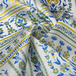 Krem Mint Yeşili Beylerbeyi Şebeke Saten İpek Mendil - Thumbnail