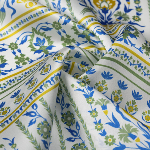 Krem Mint Yeşili Beylerbeyi Şebeke Saten İpek Mendil