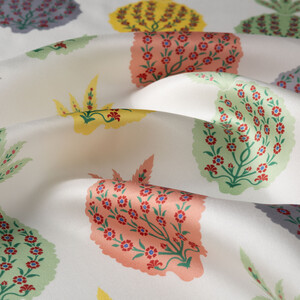 ipekevi - Krem Mint Yeşili Nar-ı Beyza Tivil İpek Eşarp (1)