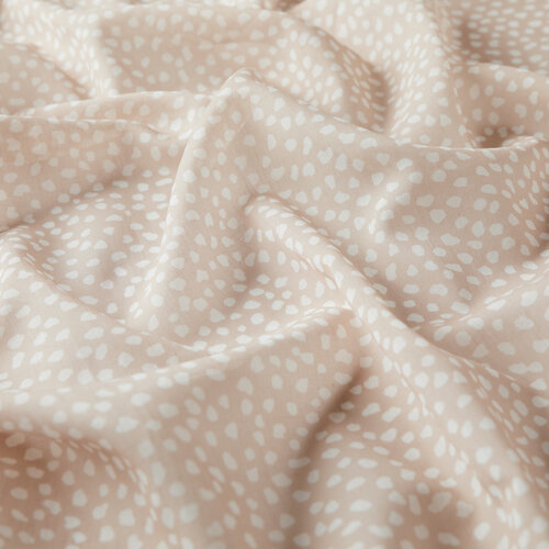 Krem Puantiyeli Pamuk Şal