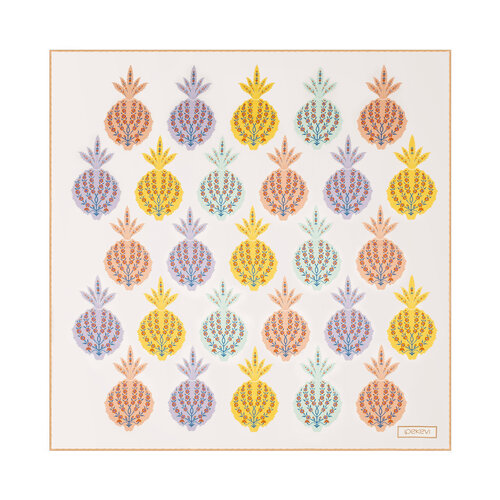 Krem Şeftali Nar-ı Beyza Saten İpek Mendil