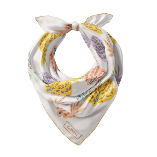 Krem Şeftali Nar-ı Beyza Saten İpek Mendil