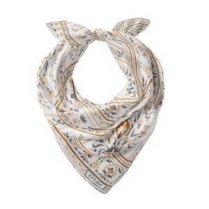 ipekevi - Krem Taş Beylerbeyi Şebeke Saten İpek Mendil (1)