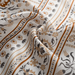 Krem Taş Beylerbeyi Şebeke Saten İpek Mendil - Thumbnail