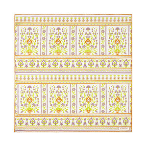 ipekevi - Krem Yeşil Beylerbeyi Şebeke Saten İpek Mendil