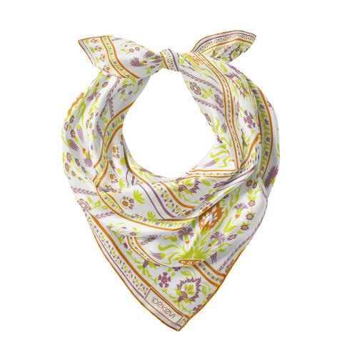 Krem Yeşil Beylerbeyi Şebeke Saten İpek Mendil